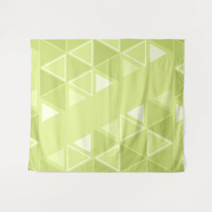 Retro Geometric Triangles Chartreuse Tapestry