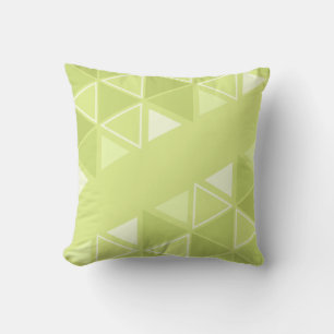Retro Geometric Triangles Chartreuse Throw Pillow