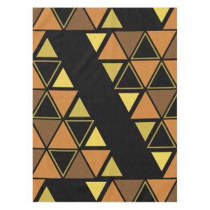 Retro Geometric Triangles Orange Yellow Tablecloth