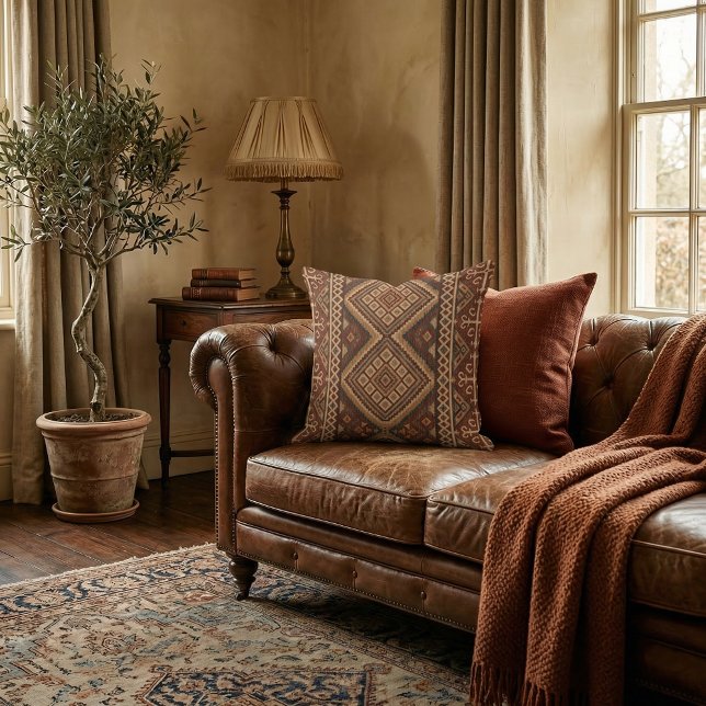  Retro geometric  unique  oriental pattern elegant Throw Pillow (Creator Uploaded)