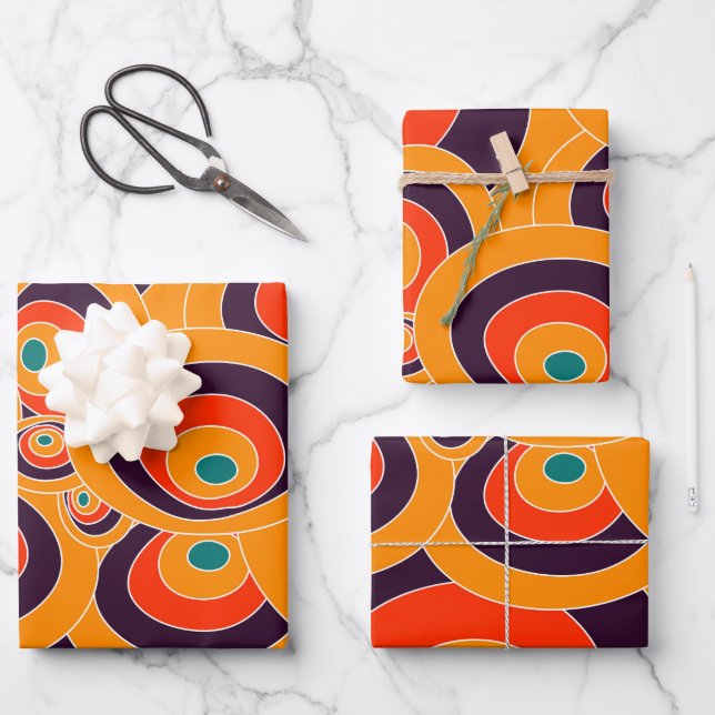 Retro Geometric Wrapping Paper – Bold Abstract  (Front)