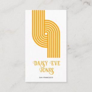 Retro Geometric Yellow Gold Mod Business Card