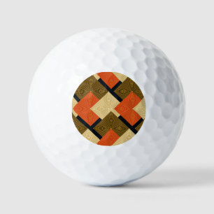 Retro Geometrical Squares: Vintage Pattern. Golf Balls