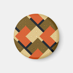 Retro Geometrical Squares: Vintage Pattern. Magnet