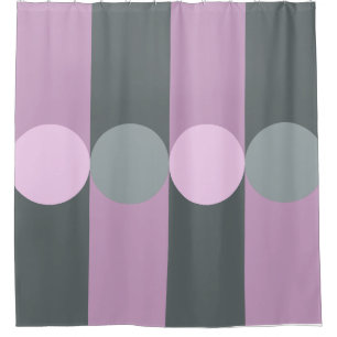 Retro Geometry Stripes Circles Purple Grey