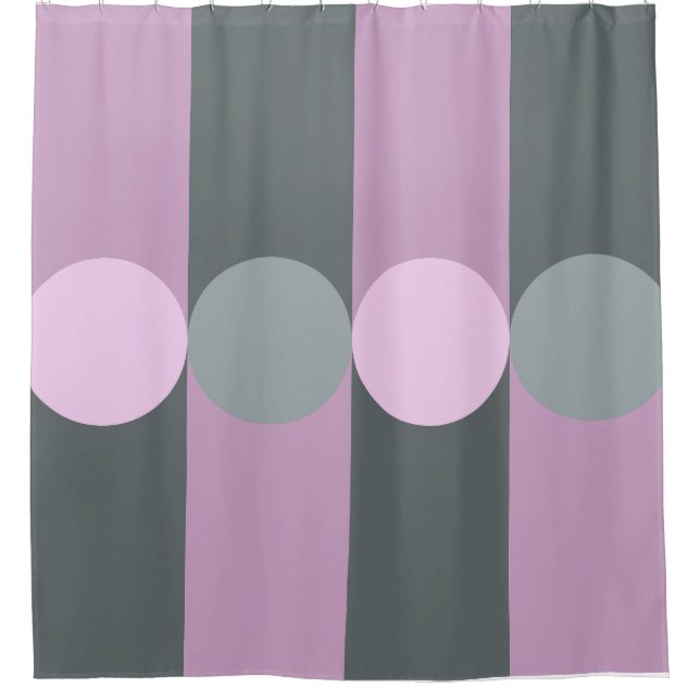Retro Geometry Stripes Circles Purple Grey (Front)