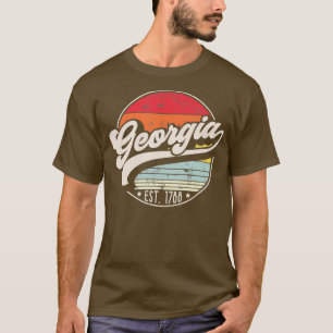 Retro Georgia Home State GA Cool 70s Style Sunset  T-Shirt