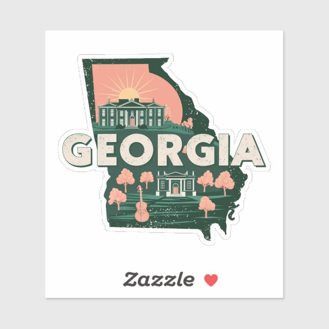 Retro Georgia Sticker (Sheet)