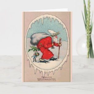 Retro German Fröhliche Weihnachten Christmas Card