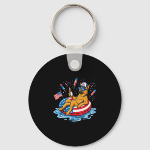 Retro german shepherd beer usa 250th anniversary keychain