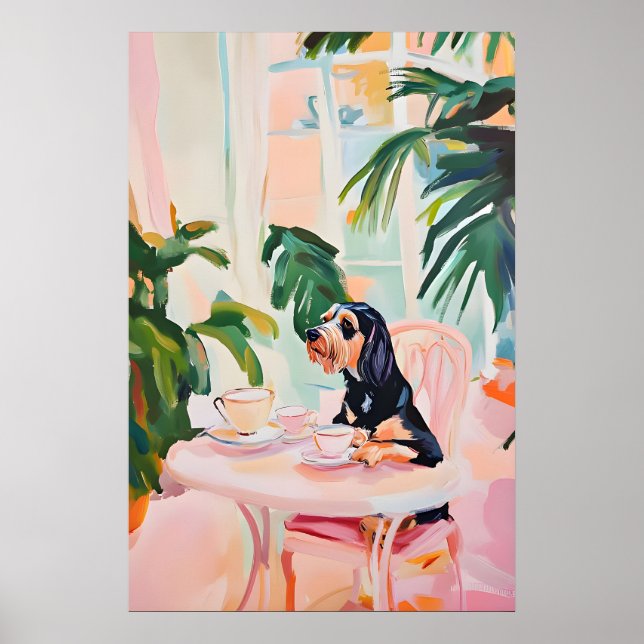 Retro German Wirehaired Pointer Poster, German Poster (Front)