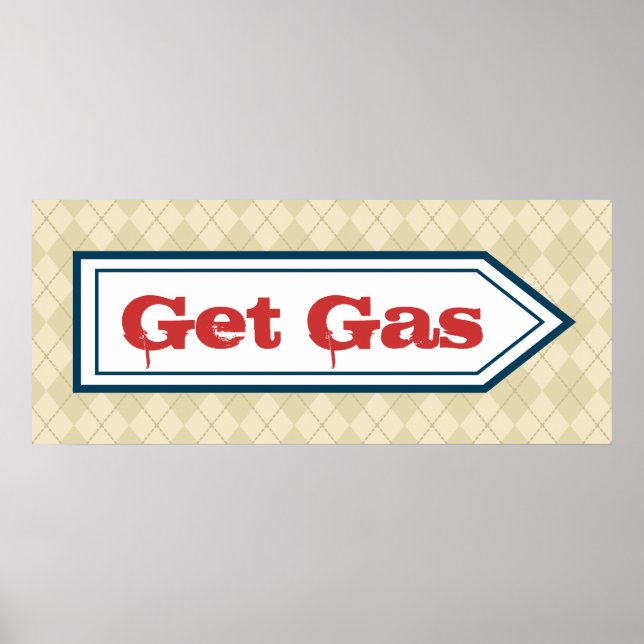 Retro Get Gas Diner Gas Station Sign Art (Front)