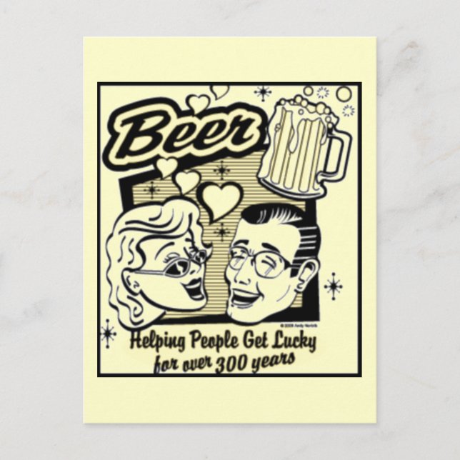 Retro Get Lucky Beer Card (New & Improved!) (Front)