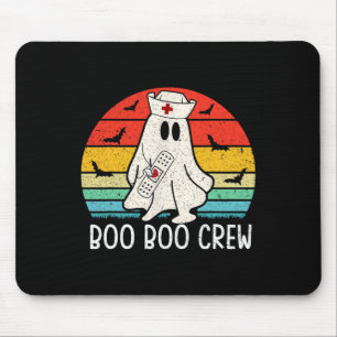 Retro Ghost Boo Boo Crew Women Nurses Funny Hallow Mouse Pad