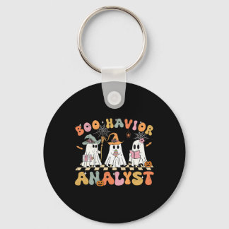 Retro Ghost Boo Havior Analyst Therapist Bcba Hall Keychain