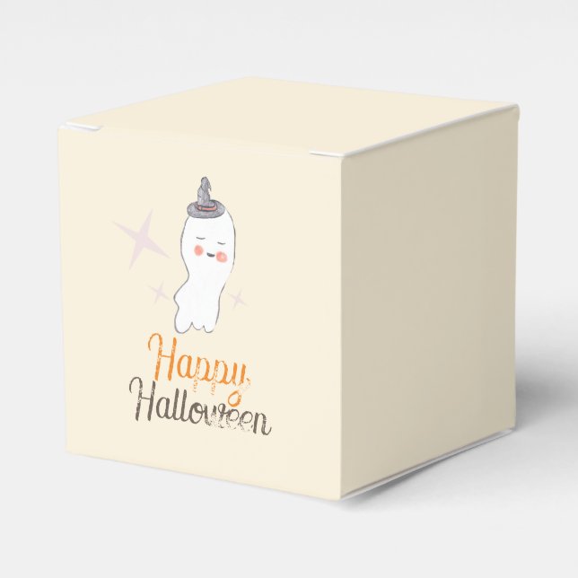 Retro Ghost Doodle Halloween Design   Favor Box (Front Side)
