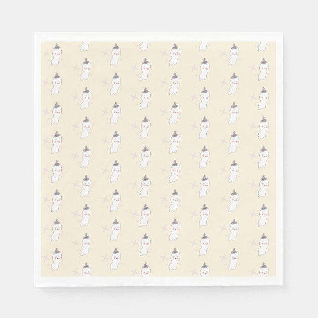 Retro Ghost Doodle Halloween Pattern  Napkin (Front)