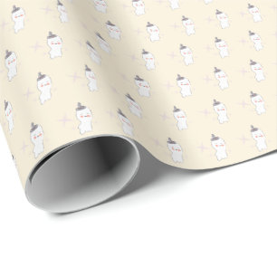 Retro Ghost Doodle Halloween Pattern   Wrapping Paper