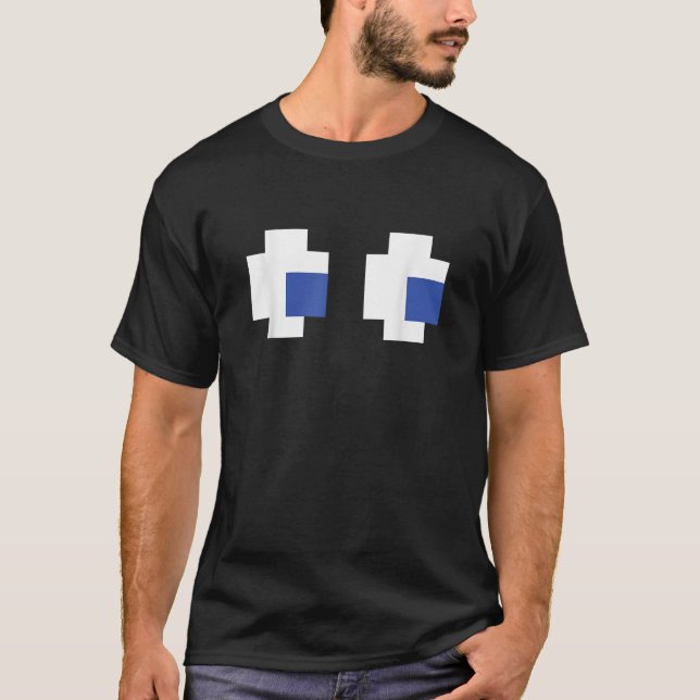 Retro Ghost Eyes from 80 s Arcade Games T-Shirt (Front)