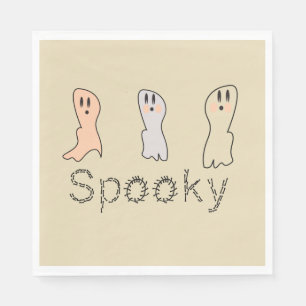 Retro Ghost Hand Lettering Spooky Napkin