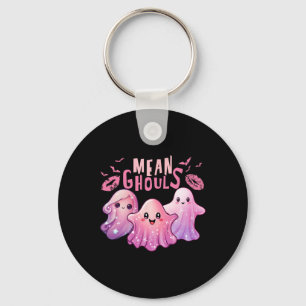 Retro Ghost Mean Ghouls Fun Halloween Spooky Seaso Keychain