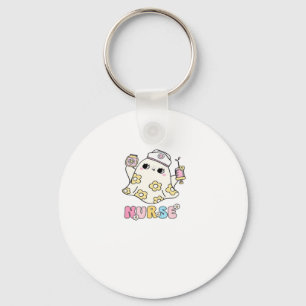 Retro Ghost Nurse Halloween Design Classic T-Shirt Keychain