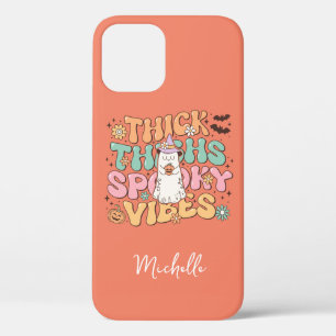 Retro Ghost Thick Thighs Spooky Vibes Personalized iPhone 12 Case