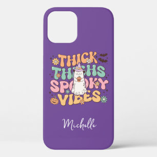 Retro Ghost Thick Thighs Spooky Vibes Personalized iPhone 12 Case