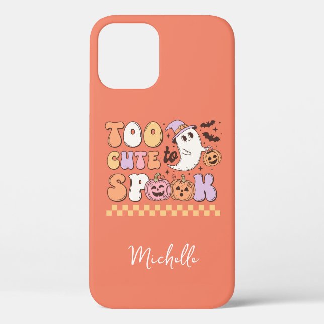 Retro Ghost Too Cute To Spook Halloween Case-Mate iPhone Case (Back)