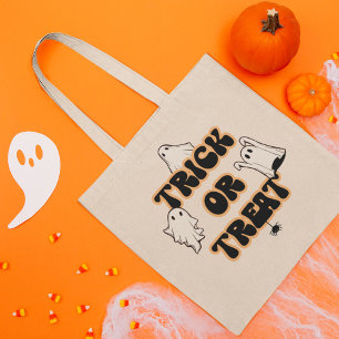 Retro Ghosts Halloween Trick or Treat Tote Bag