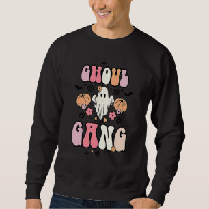 Retro Ghoul Gang Ghost Boo Floral Spooky Vibes Hal Sweatshirt