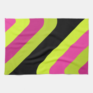 Retro Giant Diamonds Chartreuse Magenta Kitchen Towel