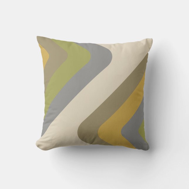 Retro Giant Diamonds Multicolored Throw Pillow (Front)