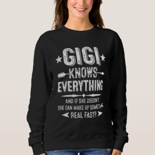Retro Gigi Knows Everything Women Mother's Day Sweatshirt