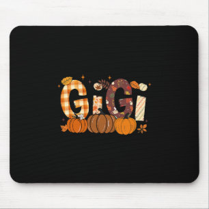 Retro Gigi Pumpkin Fall Leaves Grandma Fall Thanks Mouse Pad