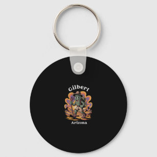 Retro Gilbert Arizona Hiking Trail Adventure Cactu Keychain