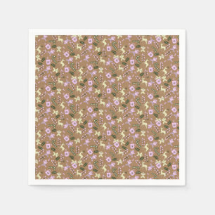 Retro Gingerbread Deer Candycane Treats Christmas  Napkin