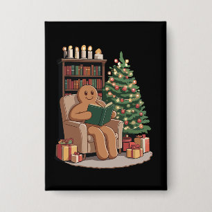 Retro Gingerbread Reading Books Christmas Teacher