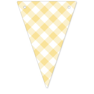 Retro Gingham Canary Yellow Bunting Flags