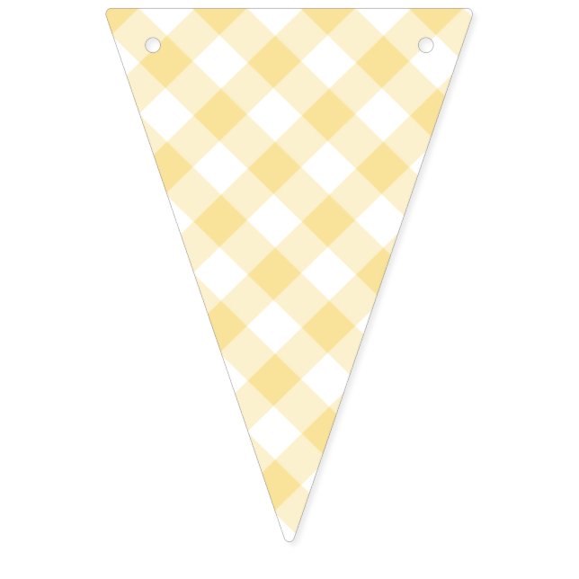 Retro Gingham Canary Yellow Bunting Flags (First Flag)