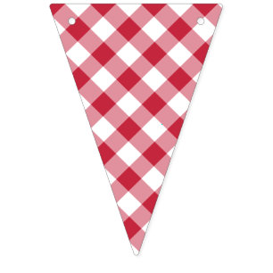 Retro Gingham Cherry Red Bunting Flags