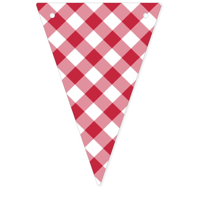 Retro Gingham Cherry Red Bunting Flags (First Flag)