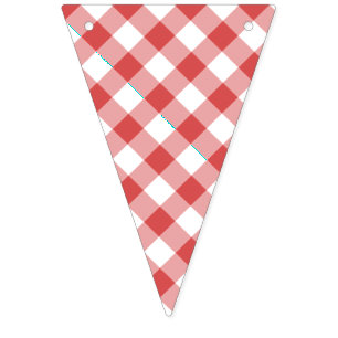 Retro Gingham Coral Red Bunting Flags