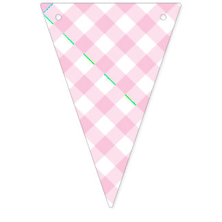 Retro Gingham Light Pink Bunting Flags