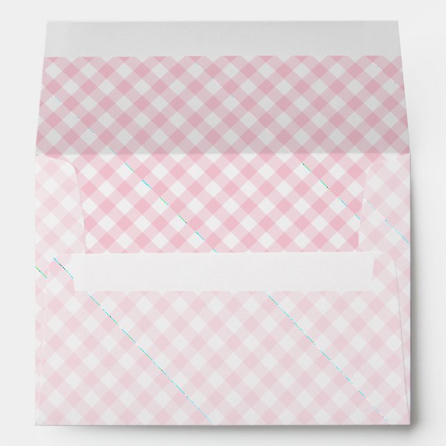 Retro Gingham Pink Envelope (Back (Bottom))