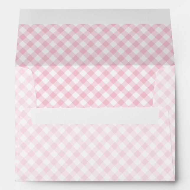 Retro Gingham Pink Envelope (Back (Bottom))