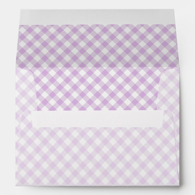 Retro Gingham Soft Lilac Envelope (Back (Bottom))