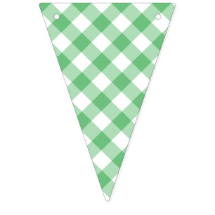 Retro Gingham Summer Green Bunting Flags