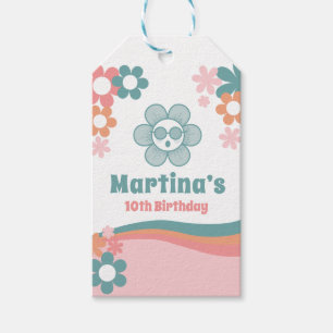 Retro Girl 10th Birthday Party Gift Tags