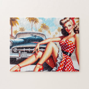 Retro Girl Classic Pin Up Jigsaw Puzzle